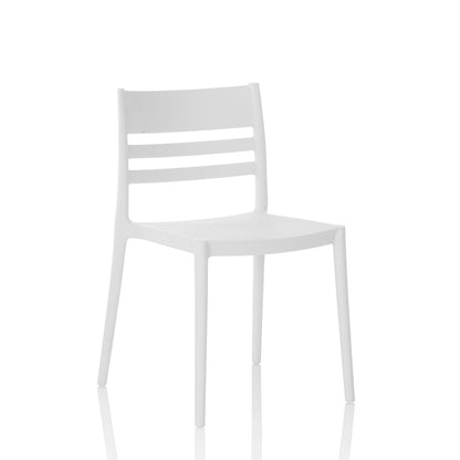 Set mit 4 Innen-/Außenstühlen CLYDE weiß