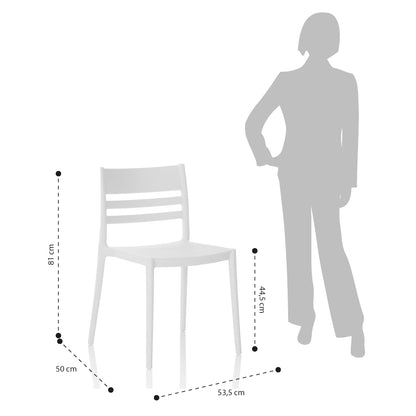 Set mit 4 Innen-/Außenstühlen CLYDE weiß