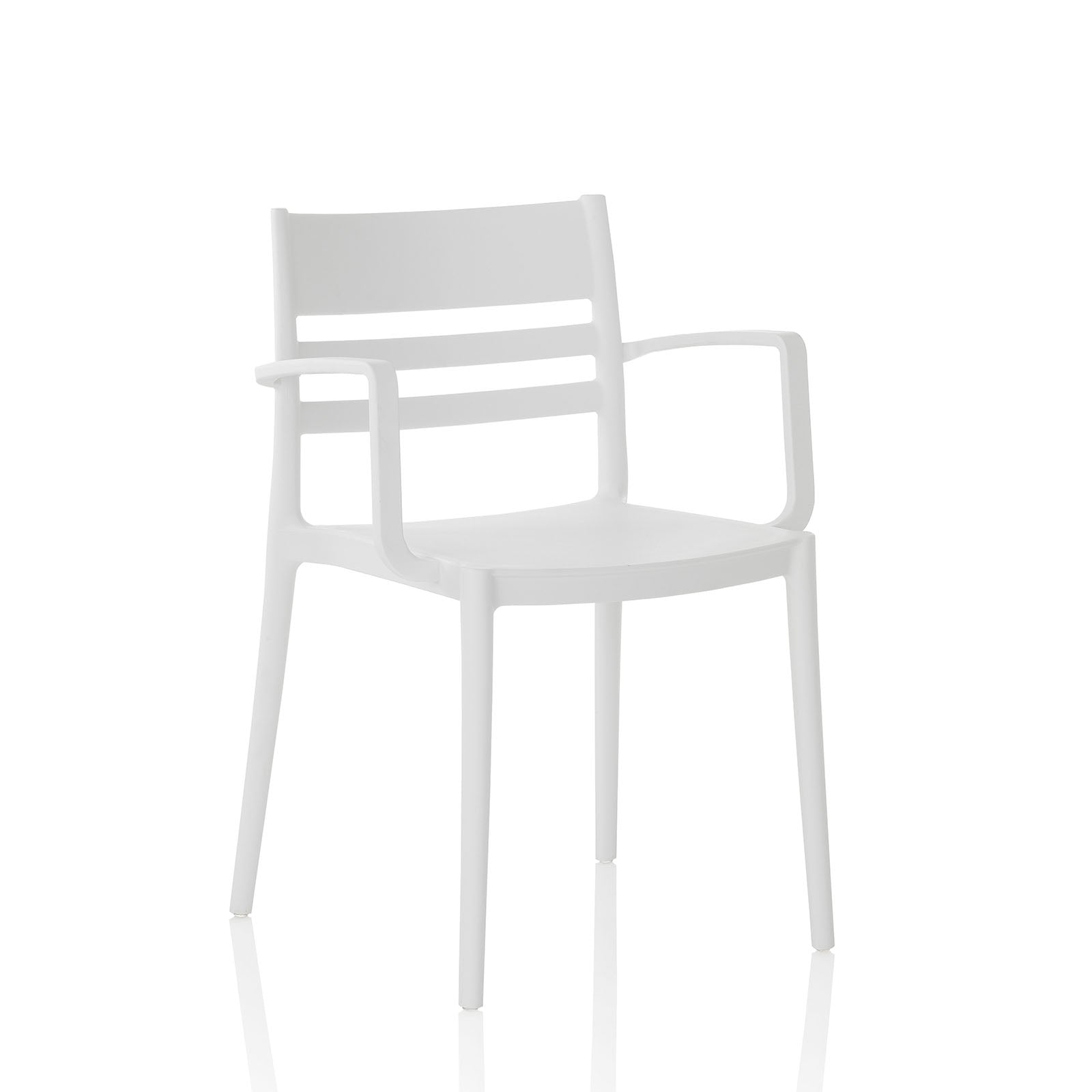 Set of 4 indoor outdoor chairs with armrests CLYDE white