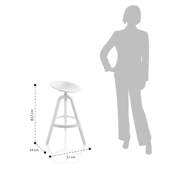 Set of 2 BONNY white indoor/outdoor stools