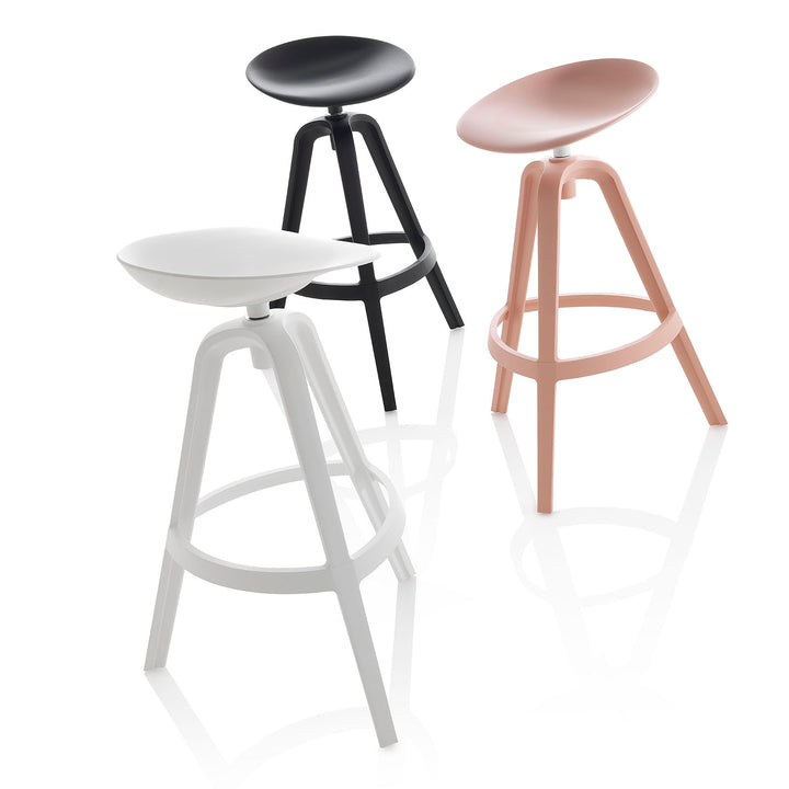 Set of 2 BONNY white indoor/outdoor stools
