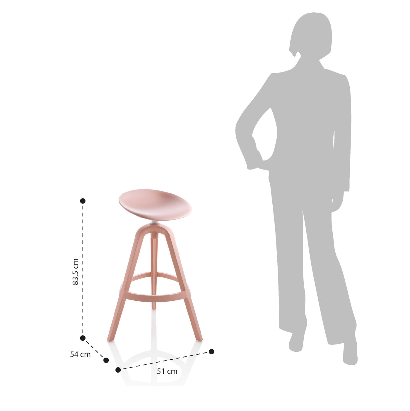 Set of 2 BONNY pink indoor/outdoor stools