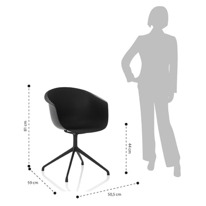 Set mit 2 schwarzen POINT-Drehstühlen