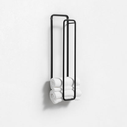GUMI black vertical wall towel holder