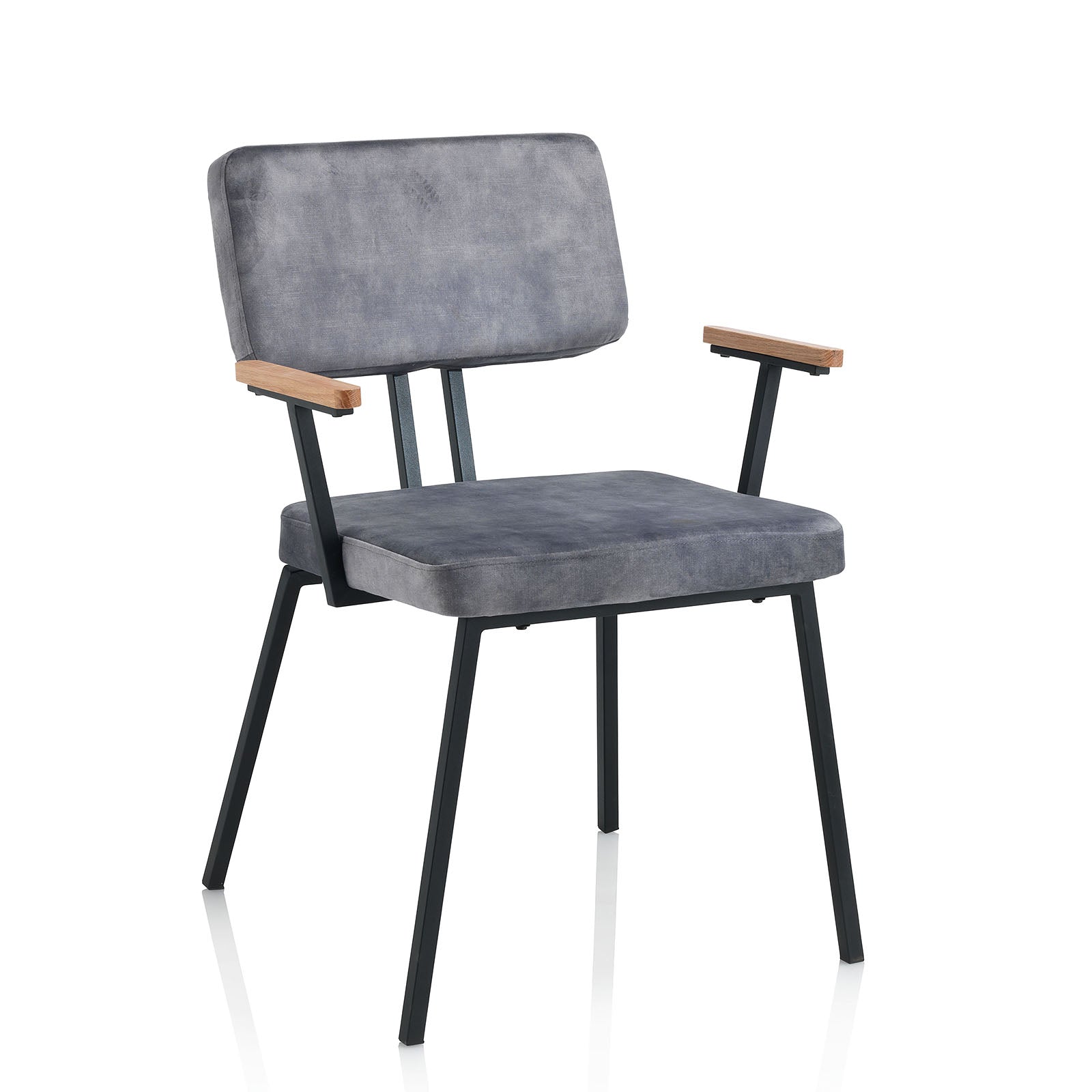Set 2 sedie PIPER grigio acciaio