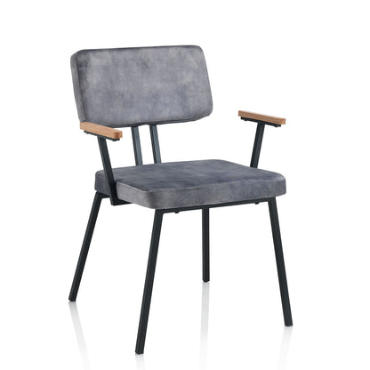Set 2 sedie PIPER grigio acciaio