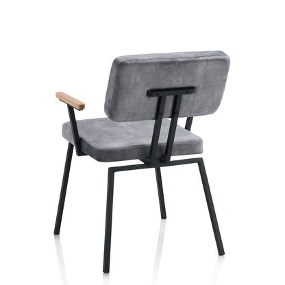 Set 2 sedie PIPER grigio acciaio
