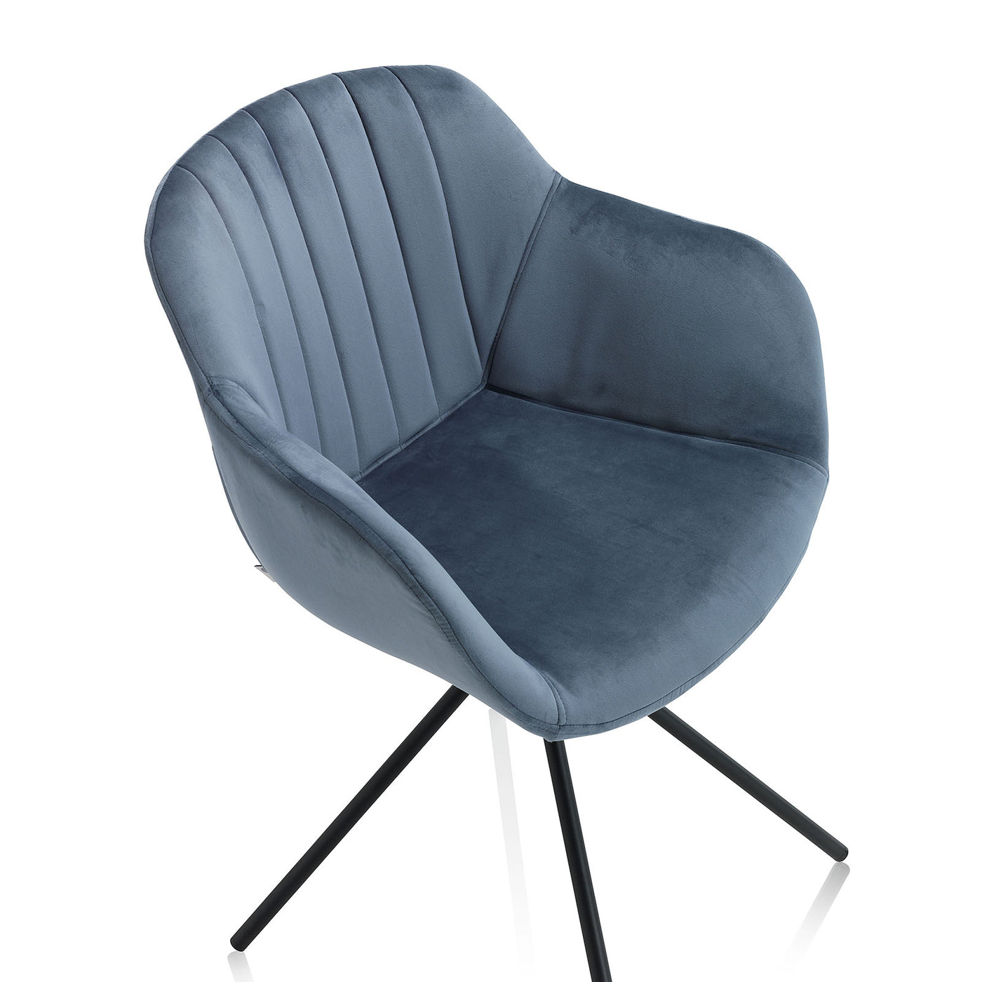 Set mit 2 stahlblauen ODETTE-Stühlen