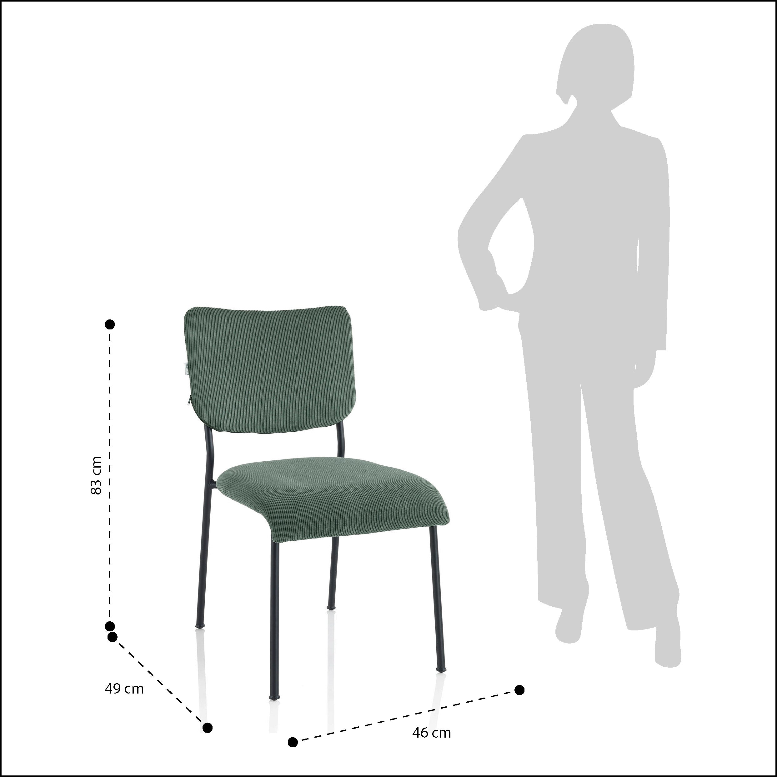 Set mit 2 flaschengrünen ZOE-Stühlen