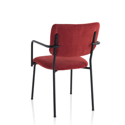 Set 2 sedie con braccioli ZOE rosso corallo