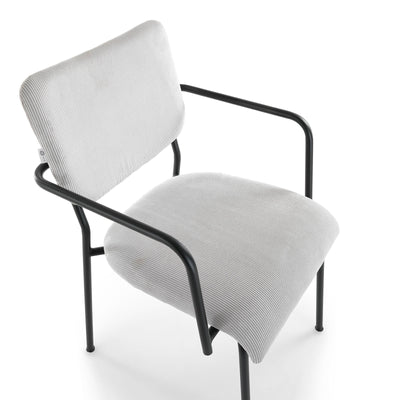 Set 2 sedie con braccioli ZOE grigio chiaro