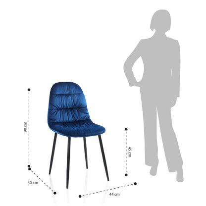 Set mit 4 ozeanblauen SANDY-Stühlen