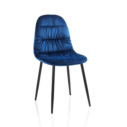Set mit 4 ozeanblauen SANDY-Stühlen