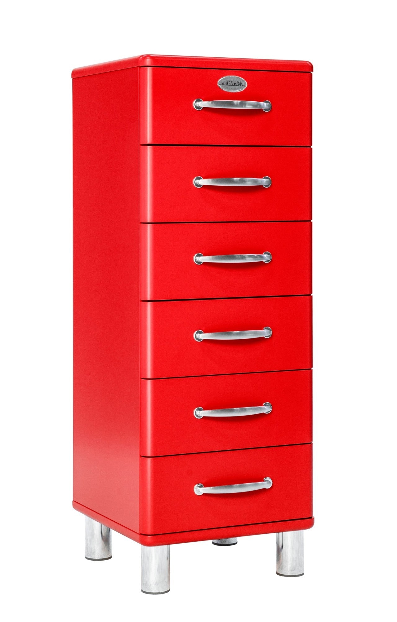 HOP red high chest of 6 drawers