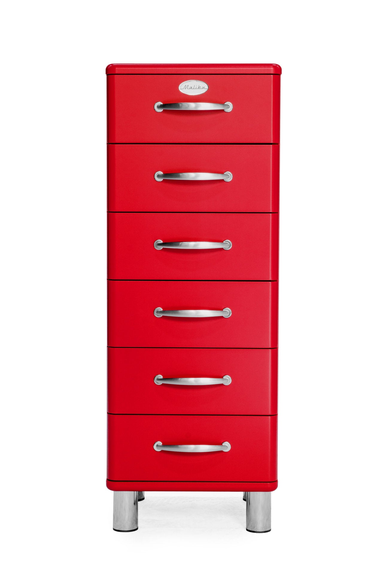 HOP red high chest of 6 drawers