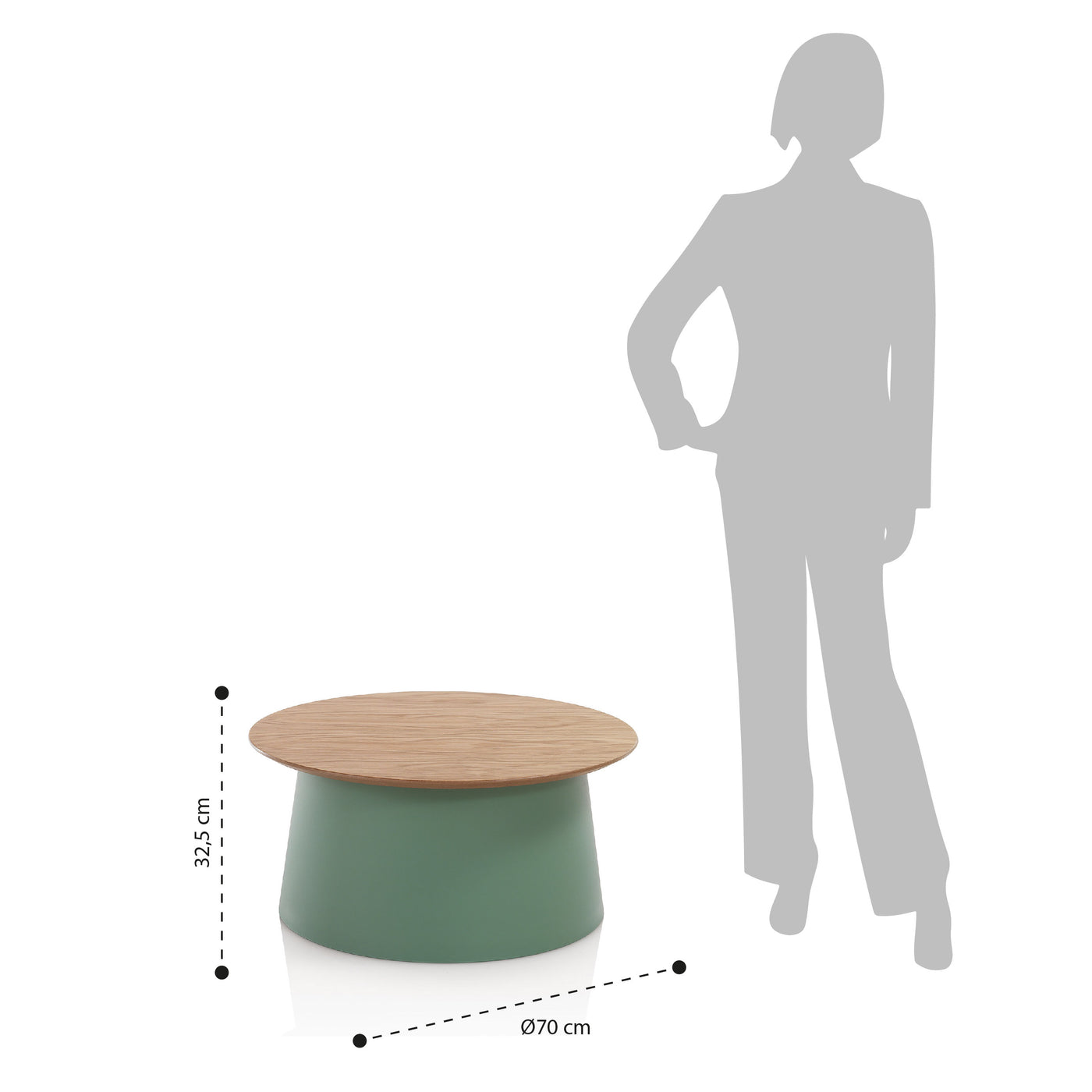 SKUNK-B green coffee table