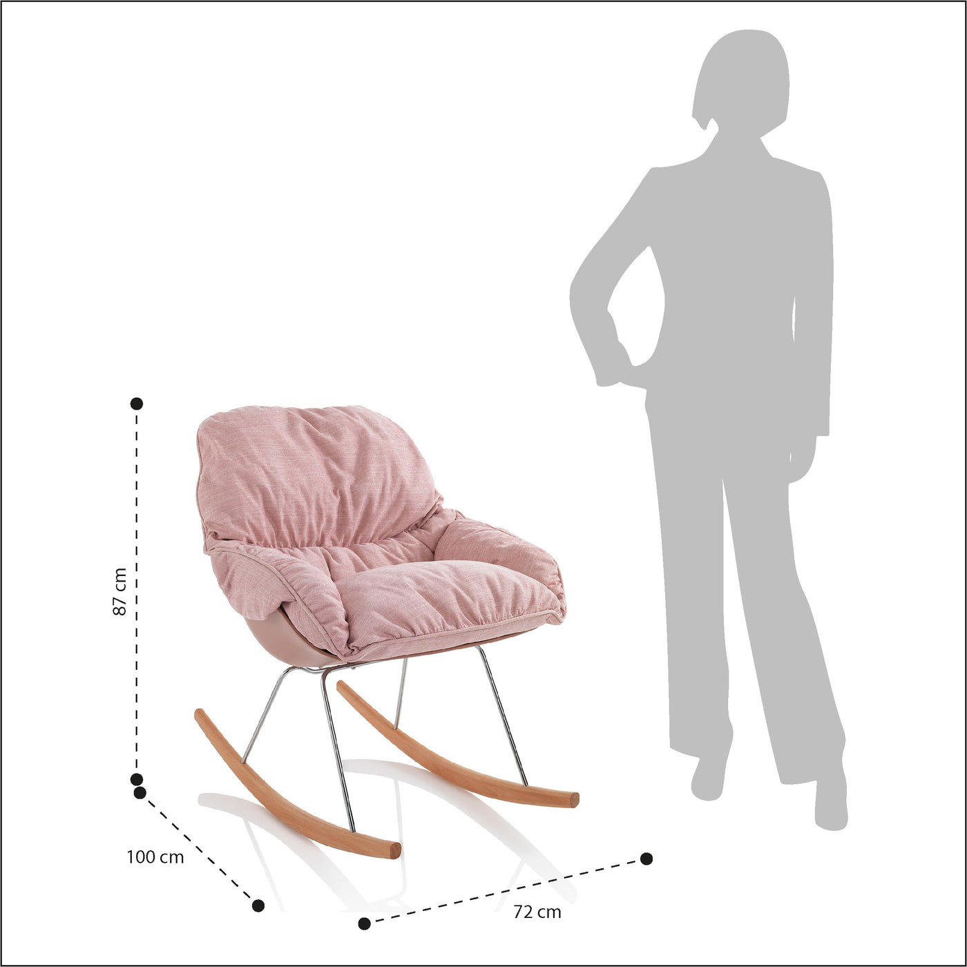 LEON pink rocking armchair