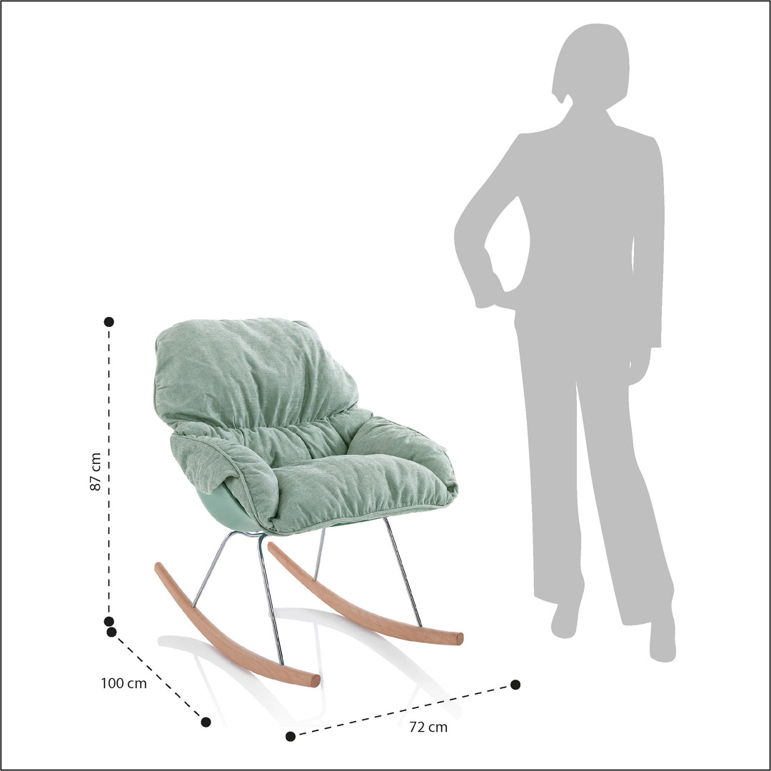 LEON mint green rocking armchair