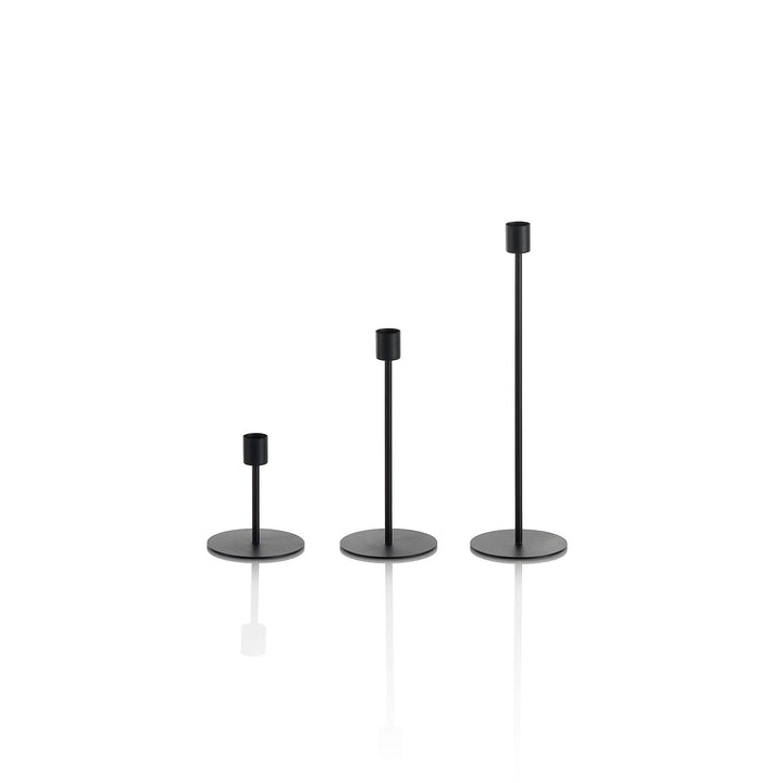 Set of 3 black GUANG candle holders