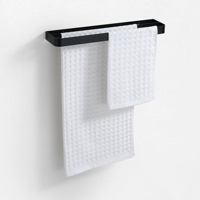 Black JIRO wall mounted towel rail 2 rods