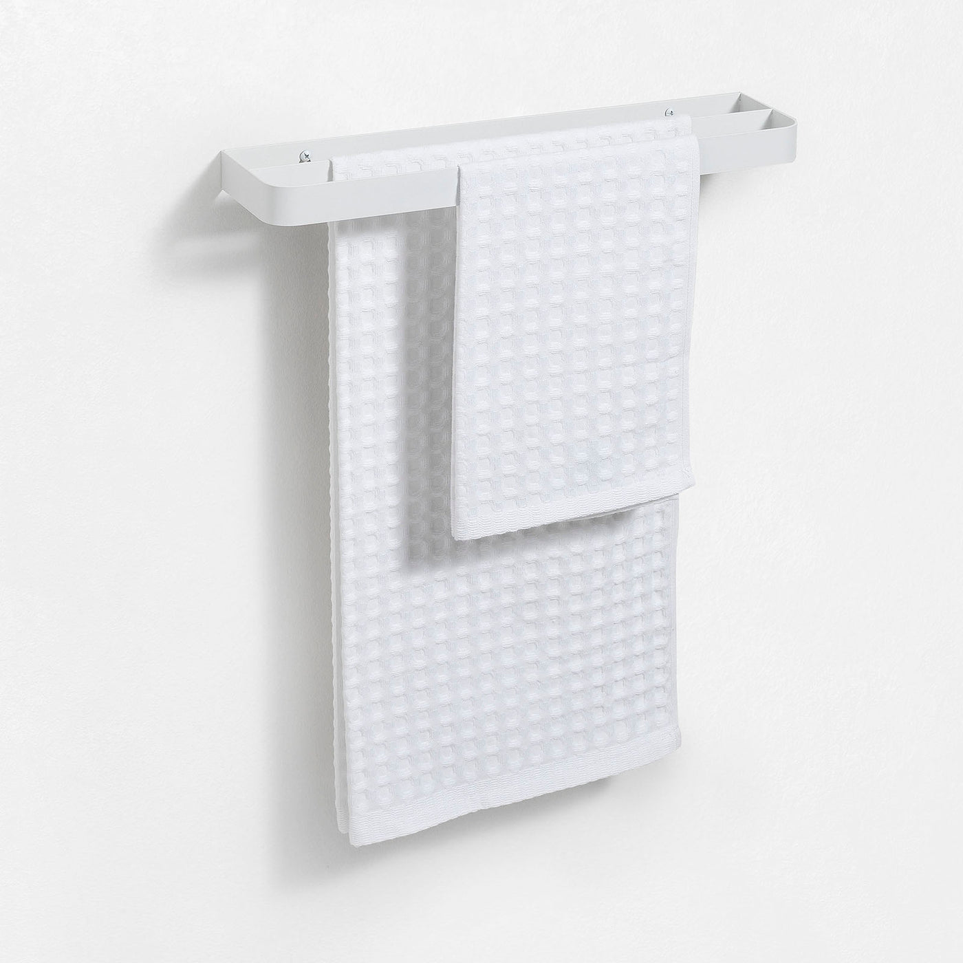JIRO white wall mounted towel rail 2 rods