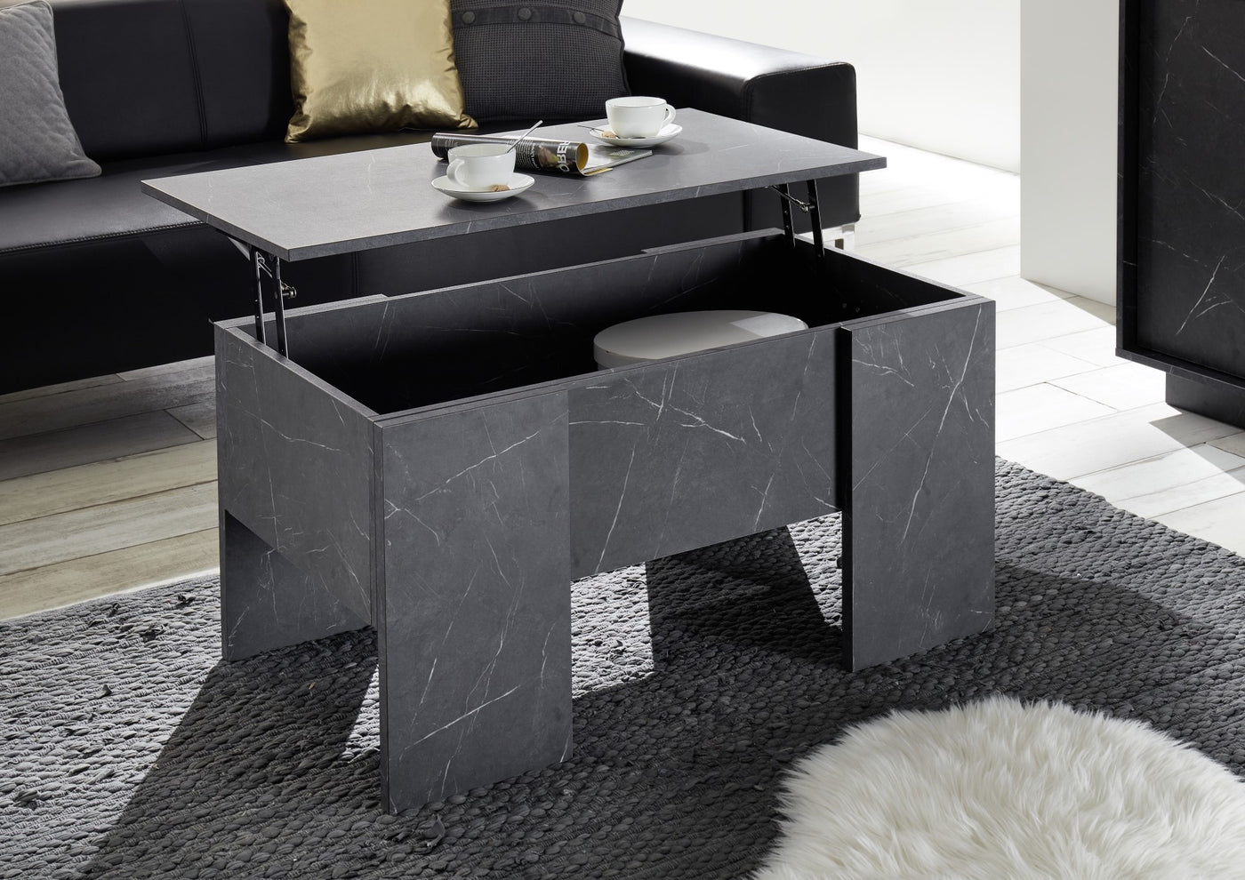 Tavolino con contenitore OTELLO marmo nero – TFT Home Furniture