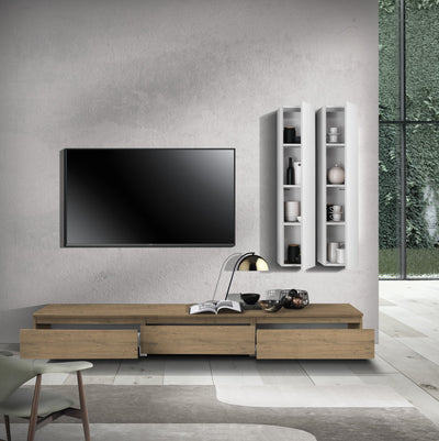 Composizione Living FIONA rovere miele/bianco