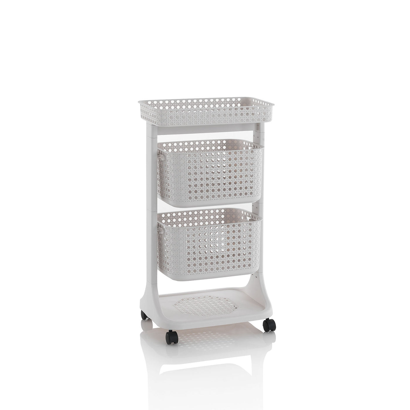 Laundry trolley 2 baskets HUY beige