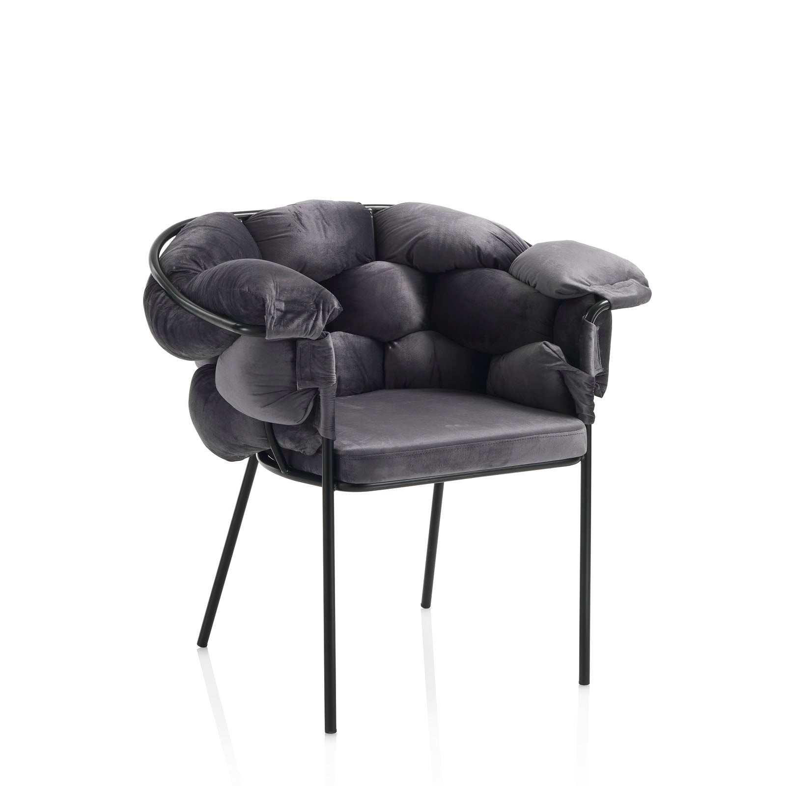 Set of 2 gray ISABEL armchairs