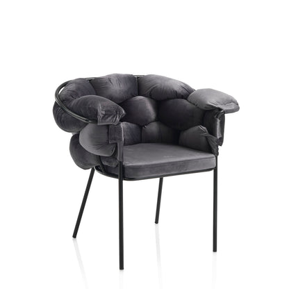 Set of 2 gray ISABEL armchairs