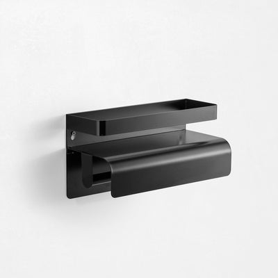 Shelf w/kitchen roll holder TOON black
