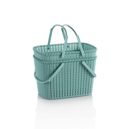Set of 2 blue MARL storage baskets with handle