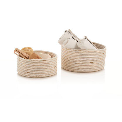 Set 2 cestini portaoggetti in cotone HADIL
