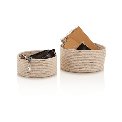 Set 2 cestini portaoggetti in cotone HADIL