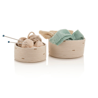 Set 2 cestini portaoggetti in cotone HADIL