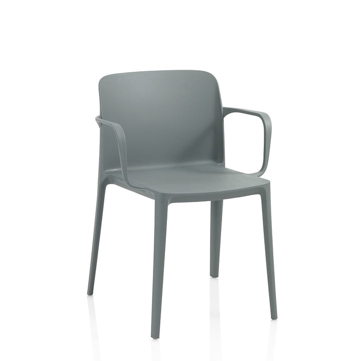 Set of 4 gray SKINNY indoor/outdoor chairs with armrests