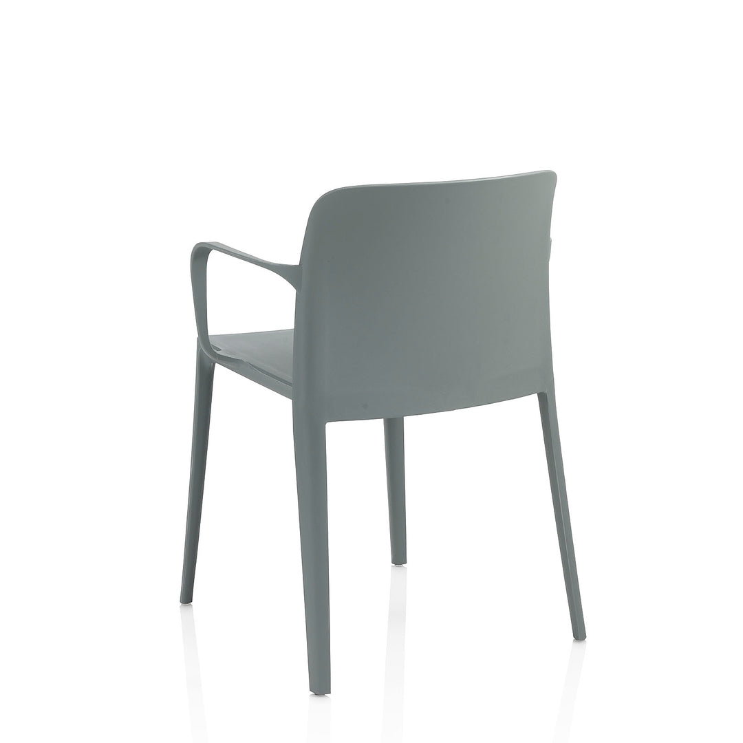 Set of 4 gray SKINNY indoor/outdoor chairs with armrests