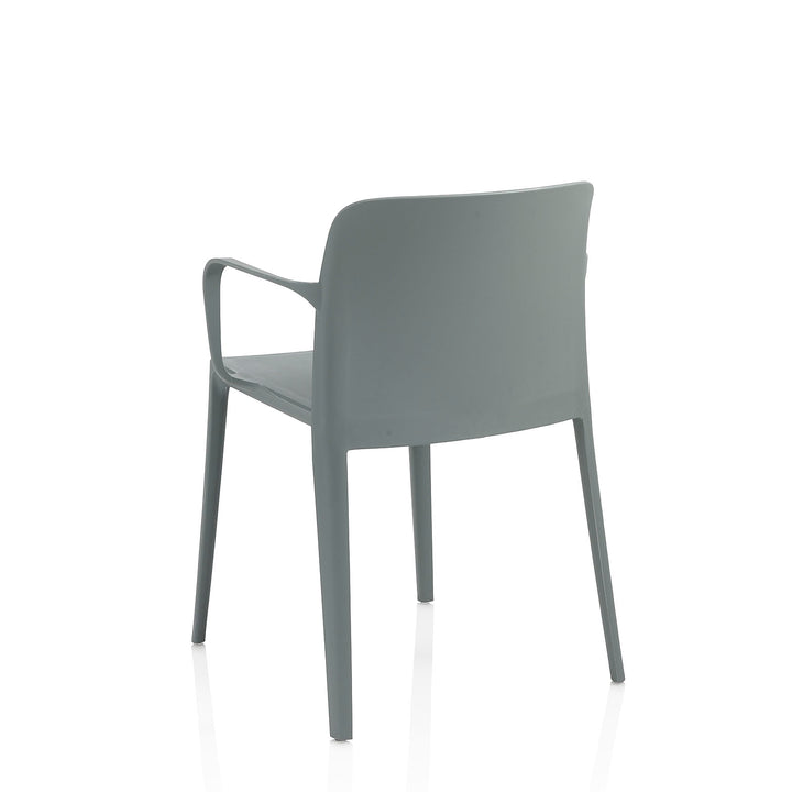Set of 4 gray SKINNY indoor/outdoor chairs with armrests