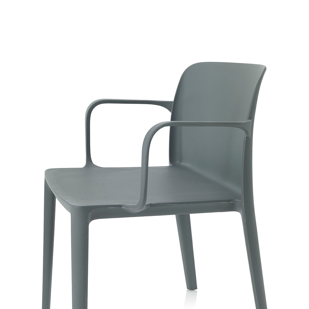Set of 4 gray SKINNY indoor/outdoor chairs with armrests