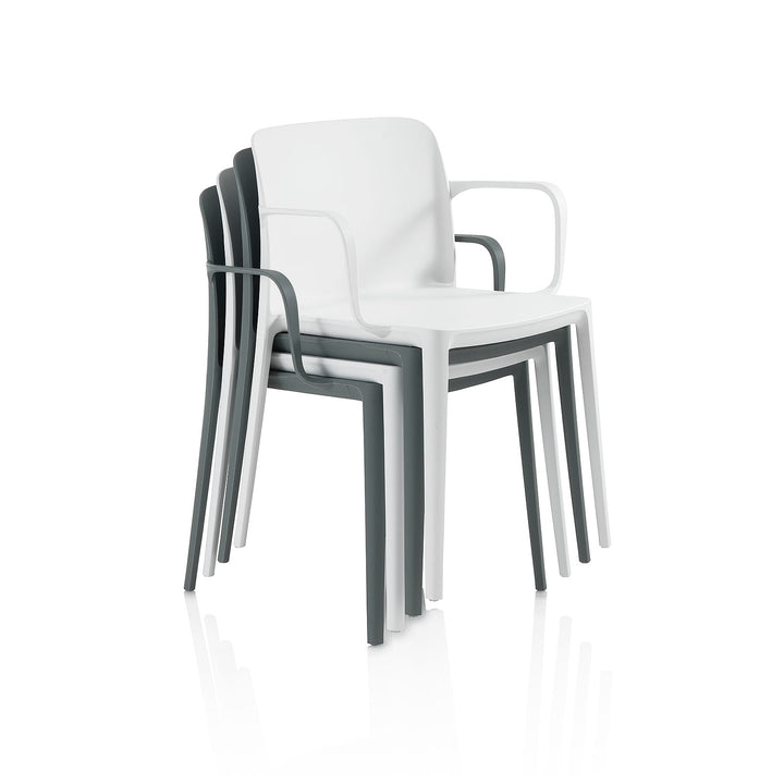 Set of 4 gray SKINNY indoor/outdoor chairs with armrests