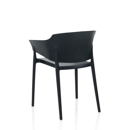 Set mit 4 Innen-/Außenstühlen DRABA schwarz