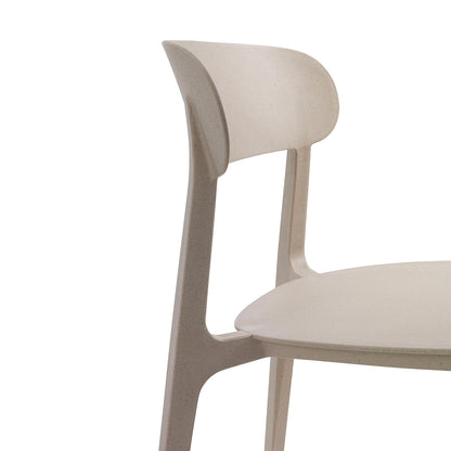 Set mit 4 Innen-/Außenstühlen LUNA, Recycling-Beige