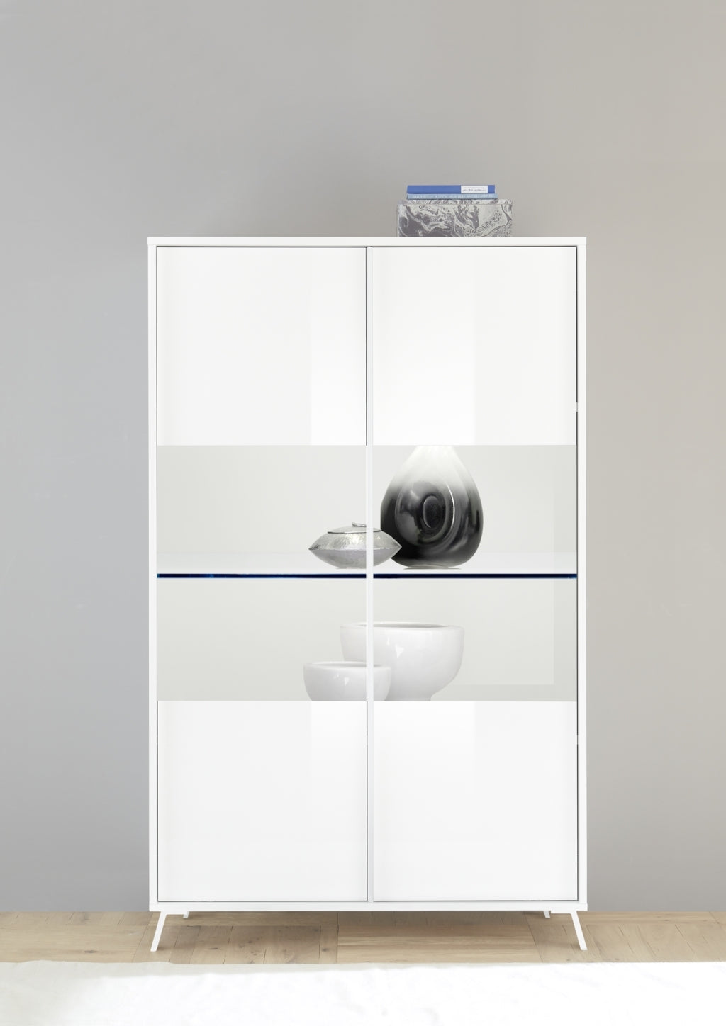 Weißes HOA-Sideboard/Vitrine