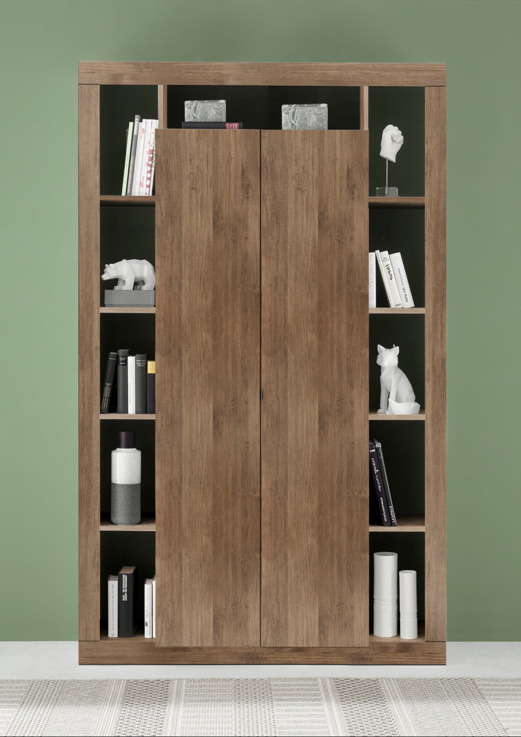 TIAKI 2-türiges Sideboard/Bücherregal in Honigeiche