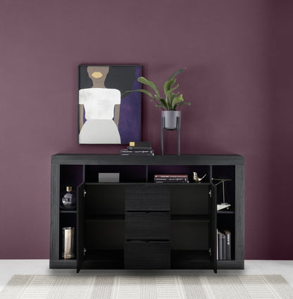 Buffet TIAKI black ash 170cm 2 doors