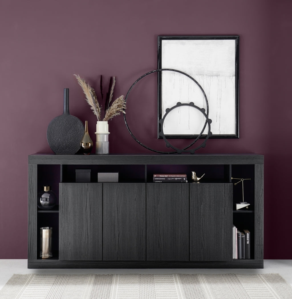 Buffet 4 doors TIAKI black ash