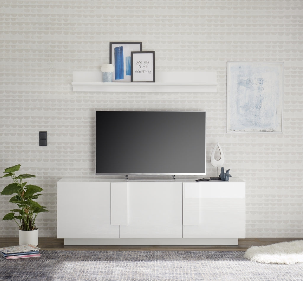 LOMPAT weißer TV-Ständer 180 cm 3 Türen