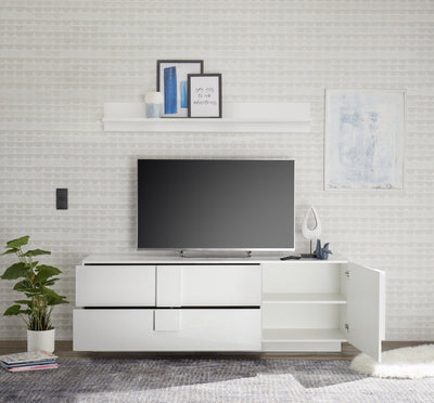 LOMPAT weißer TV-Ständer 180 cm 1 Tür