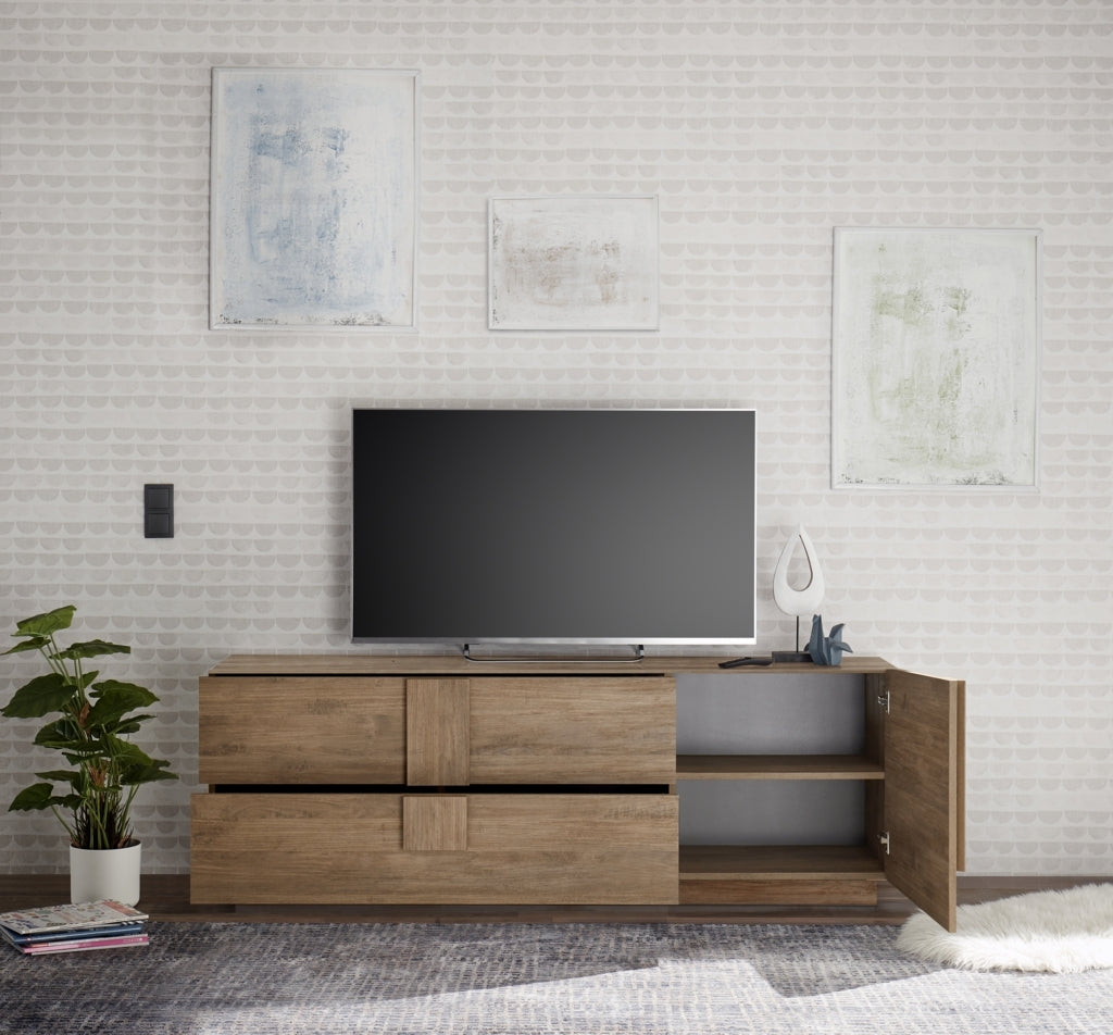 Porta TV LOMPAT rovere miele 180cm 1 anta – TFT Home Furniture