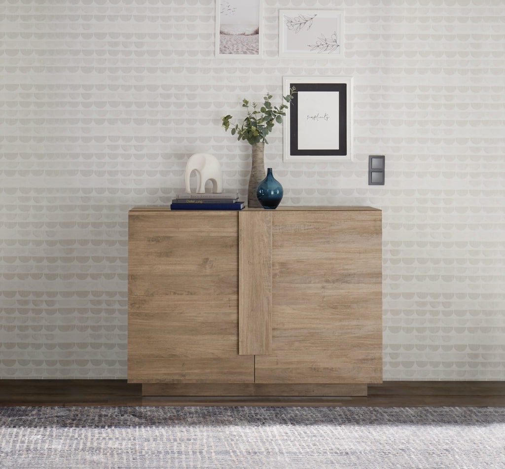 LOMPAT Sideboard aus honigfarbener Eiche, 120 cm, 2 Türen